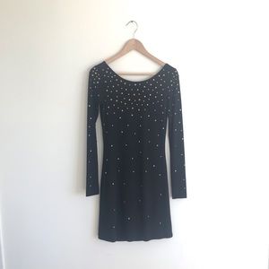 Halston Heritage studded long sleeve dress